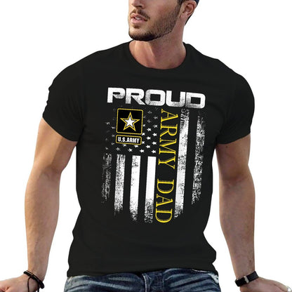 Vintage Proud Army Dad With American Flag Gift T-Shirt