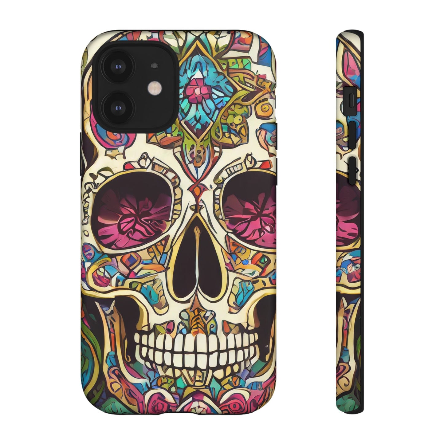 Colorful Sugar Skull Tough Phone Case