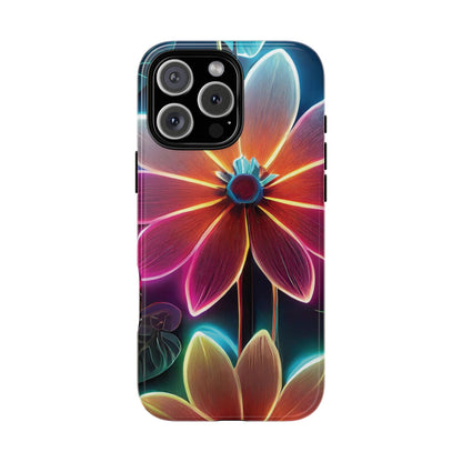 Vibrant Neon Flowers Tough Phone Case