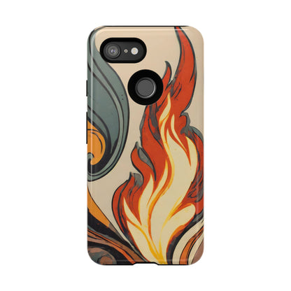 Artistic Flames Abstract Tough Phone Case
