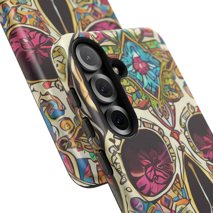 Colorful Sugar Skull Tough Phone Case