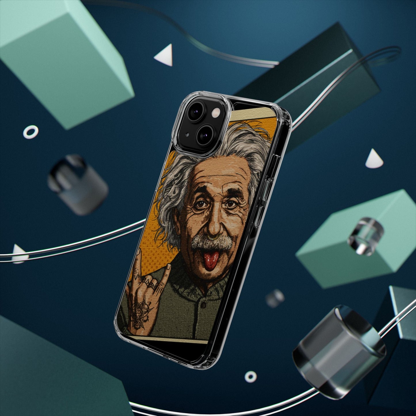 Edgy Einstein Clear Phone Cases