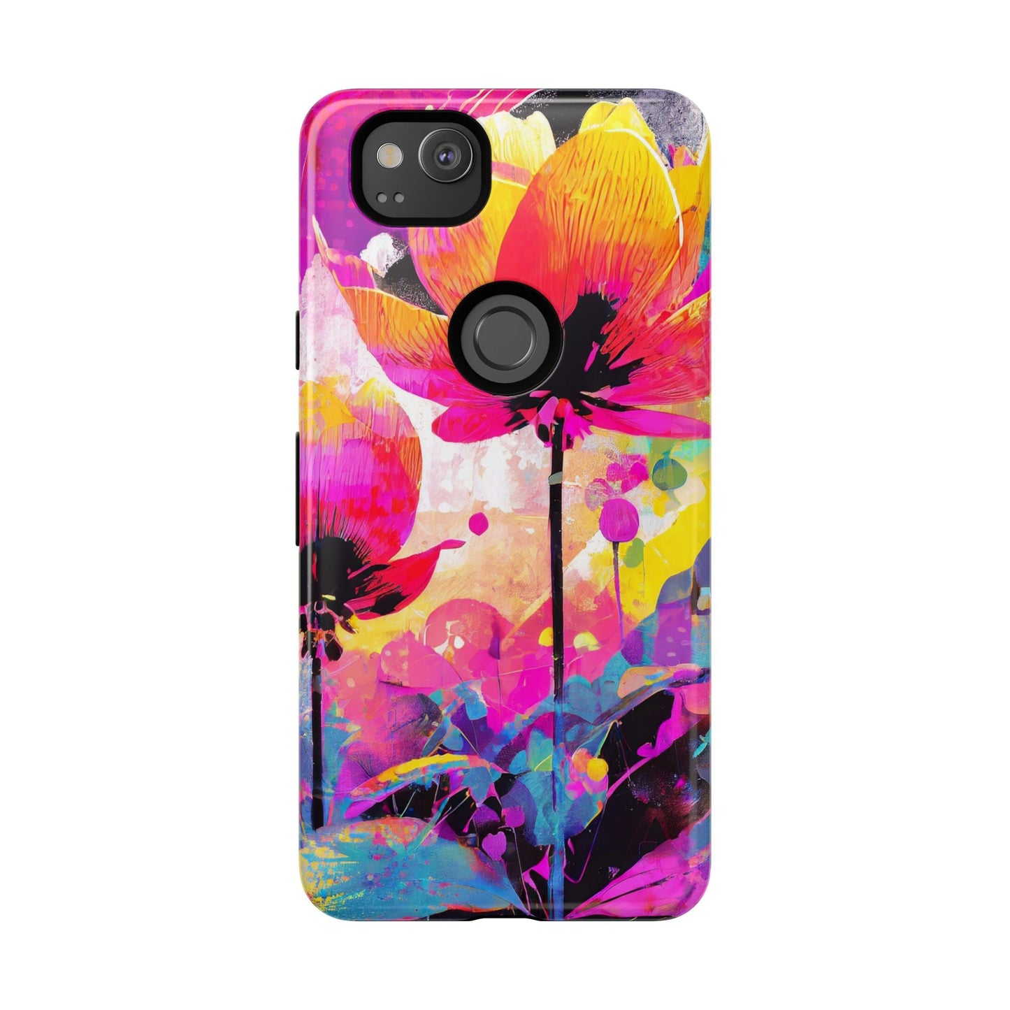 Neon Floral Tough Phone Case