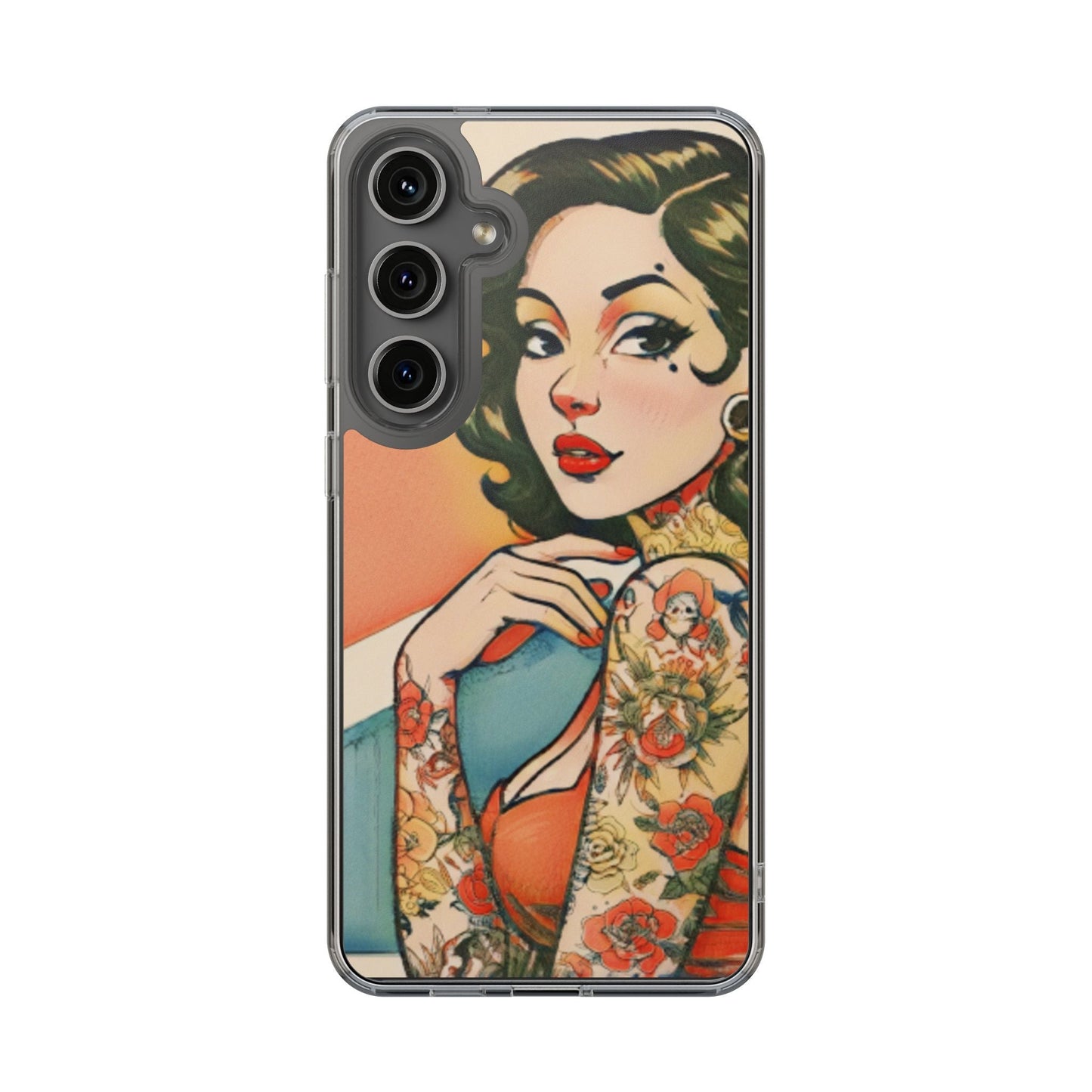 Retro Pin Up Clear Phone Case