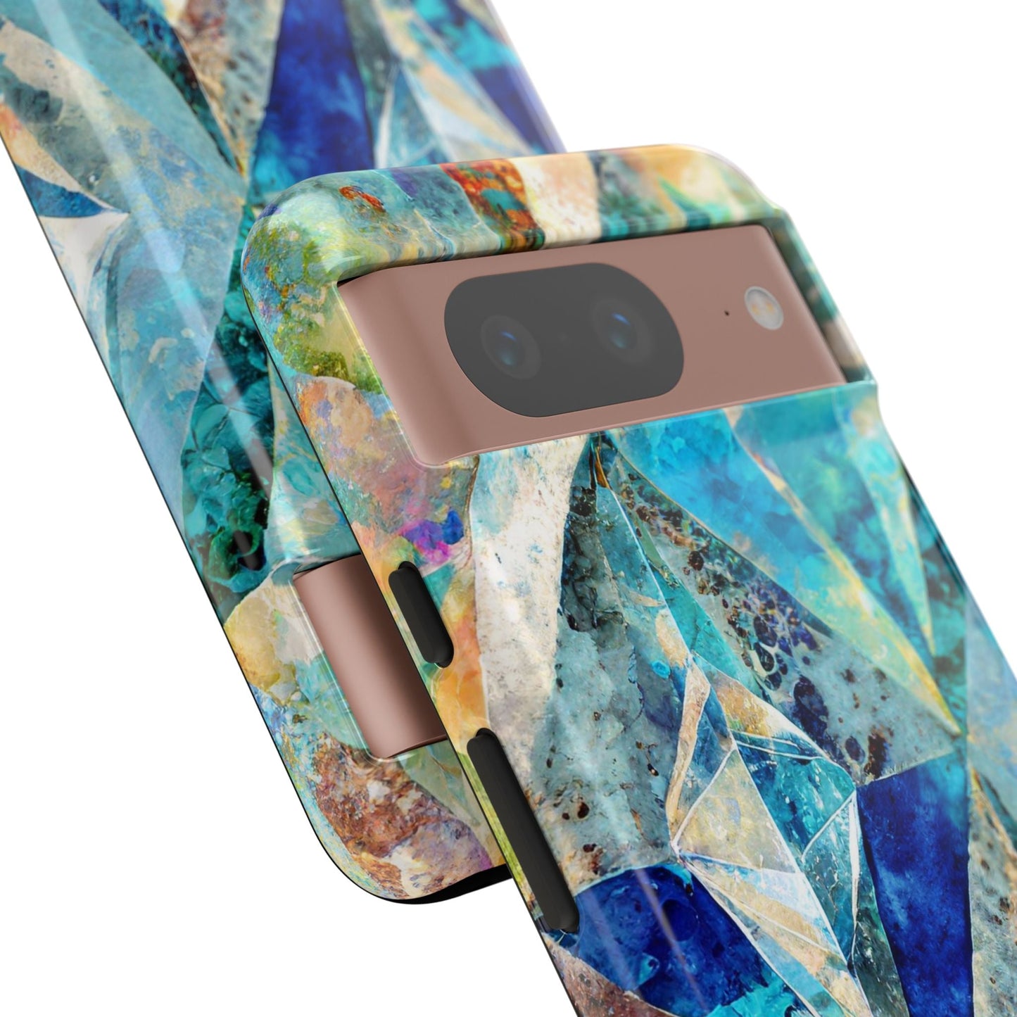 Diamond Blue Abstract Tough Phone Case