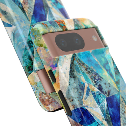 Diamond Blue Abstract Tough Phone Case