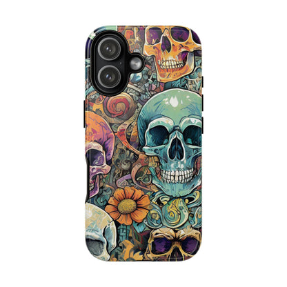 Artistic Skull Collage Tough Phone Case
