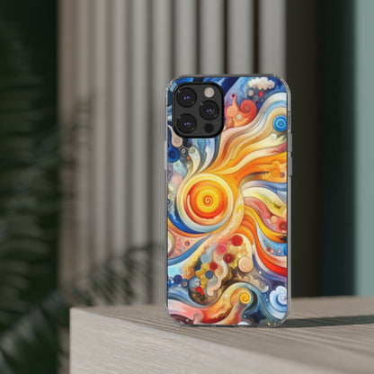 Colorful Abstract Swirl Clear Phone Case