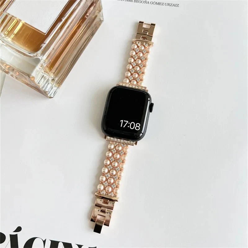 Apple Watch Band with Pearls Series 11/10/9/8/7/6/5/4/ SE / Ultra 1/2/3