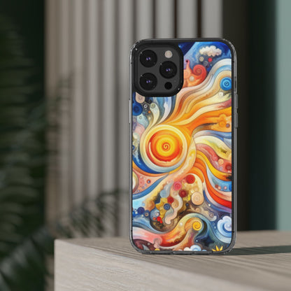 Colorful Abstract Swirl Clear Phone Case