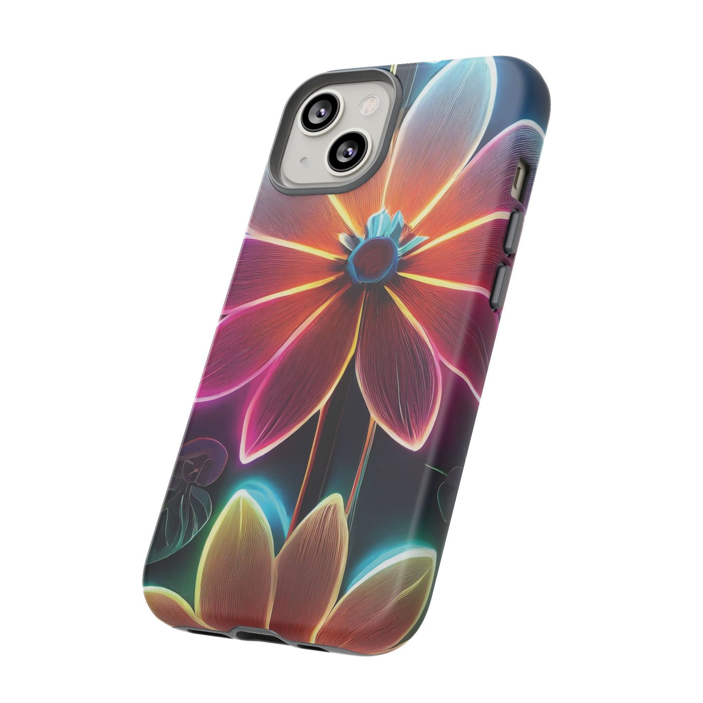 Vibrant Neon Flowers Tough Phone Case