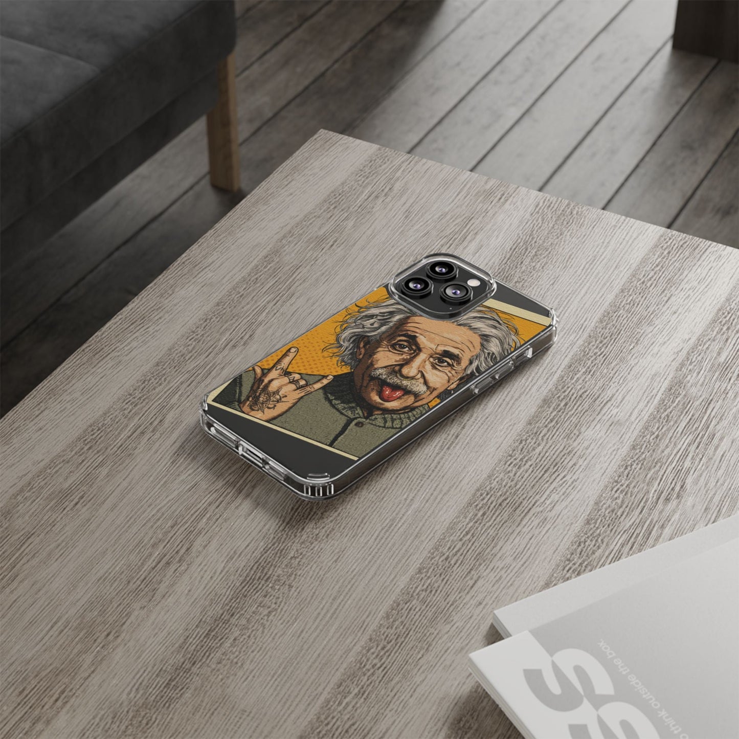 Edgy Einstein Clear Phone Cases
