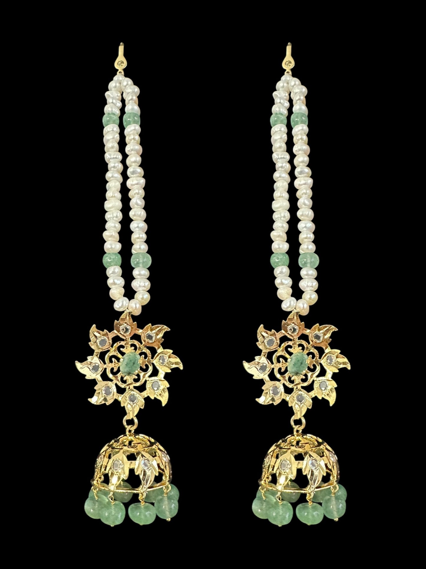 BR498 Insia bridal jadavi lacha satlada set in emeralds , ( READY TO SHIP )