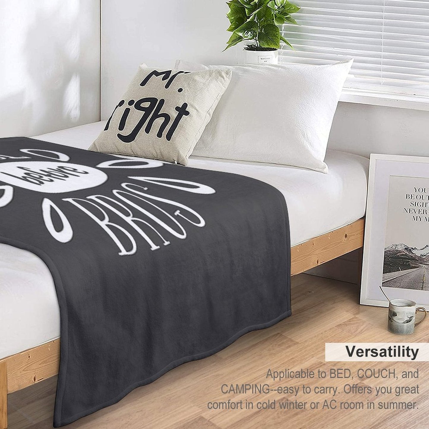 Prose Before Bros - White on Grey - Book Nerd Gift Throw Blanket