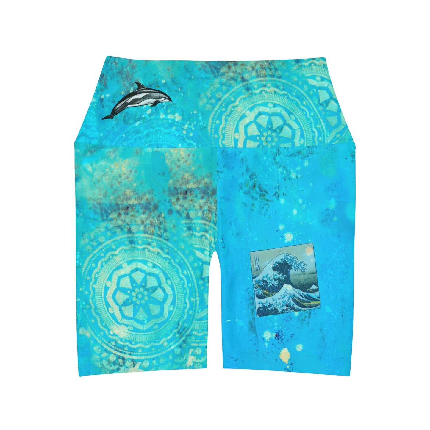 Deep Ocean High Waisted Yoga Shorts