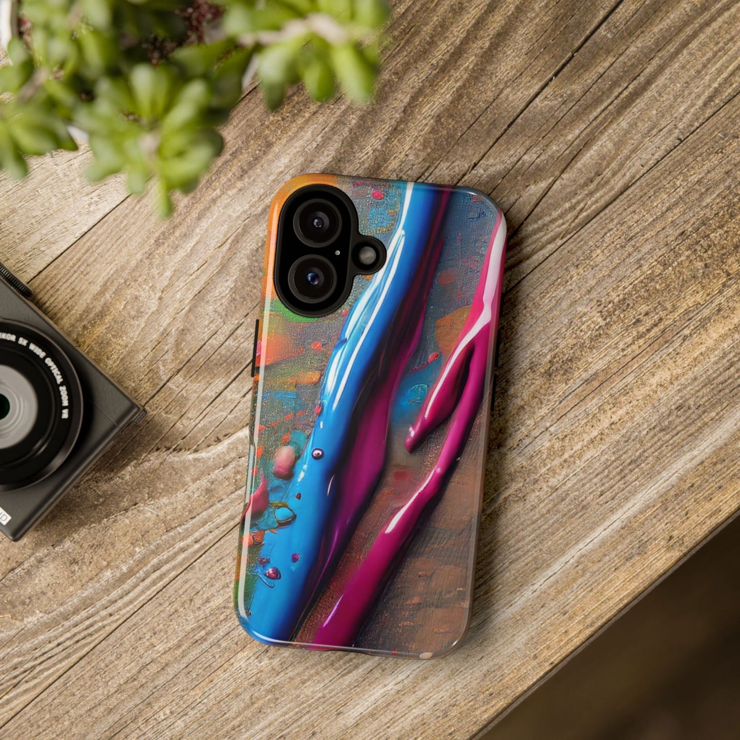 Colorful Artistic Paint Splatter Tough Phone Case