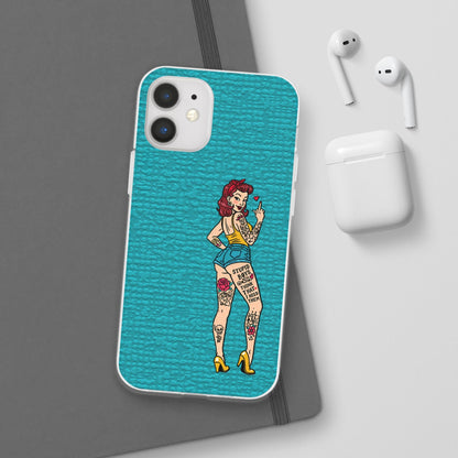 Sassy Pin-Up Stupid Boys Teal Flexi Phone Case