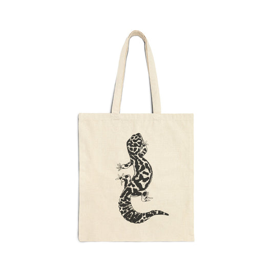 Leopard Gecko Silhouette Canvas Tote