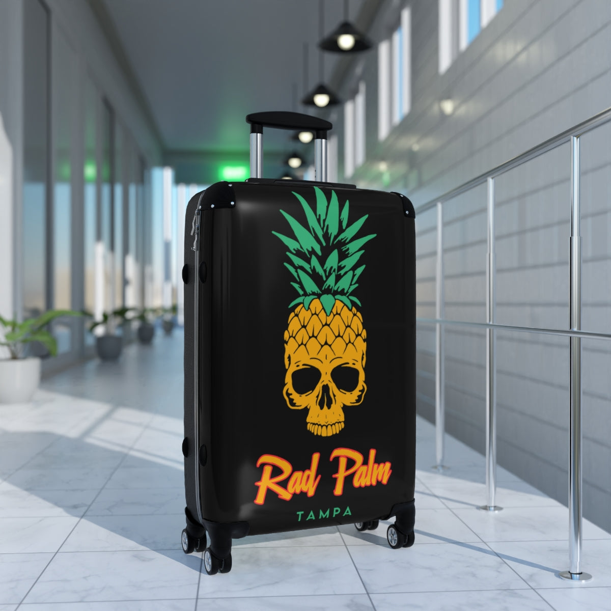 Rad Palm Pineapple Skull Travel Roller Bag