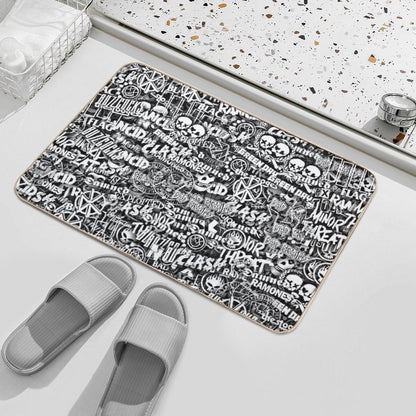 Punk-Rock Bands. Stickerbombing Bath Mat