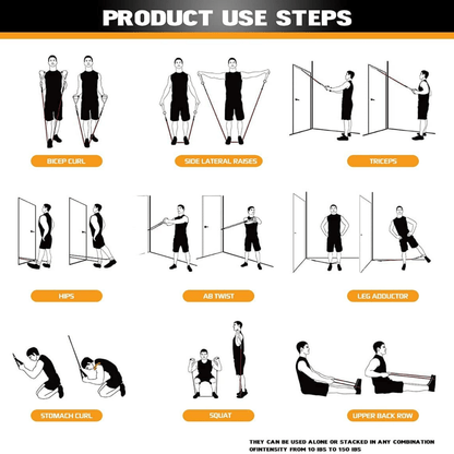 JupiterGear Intey 13-Pcs Resistance Band Home Workout Set