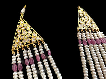 BR310 Bridal jadavi lacha , satlada  in moissanite and emeralds ( SHIPS IN 5 WEEKS )