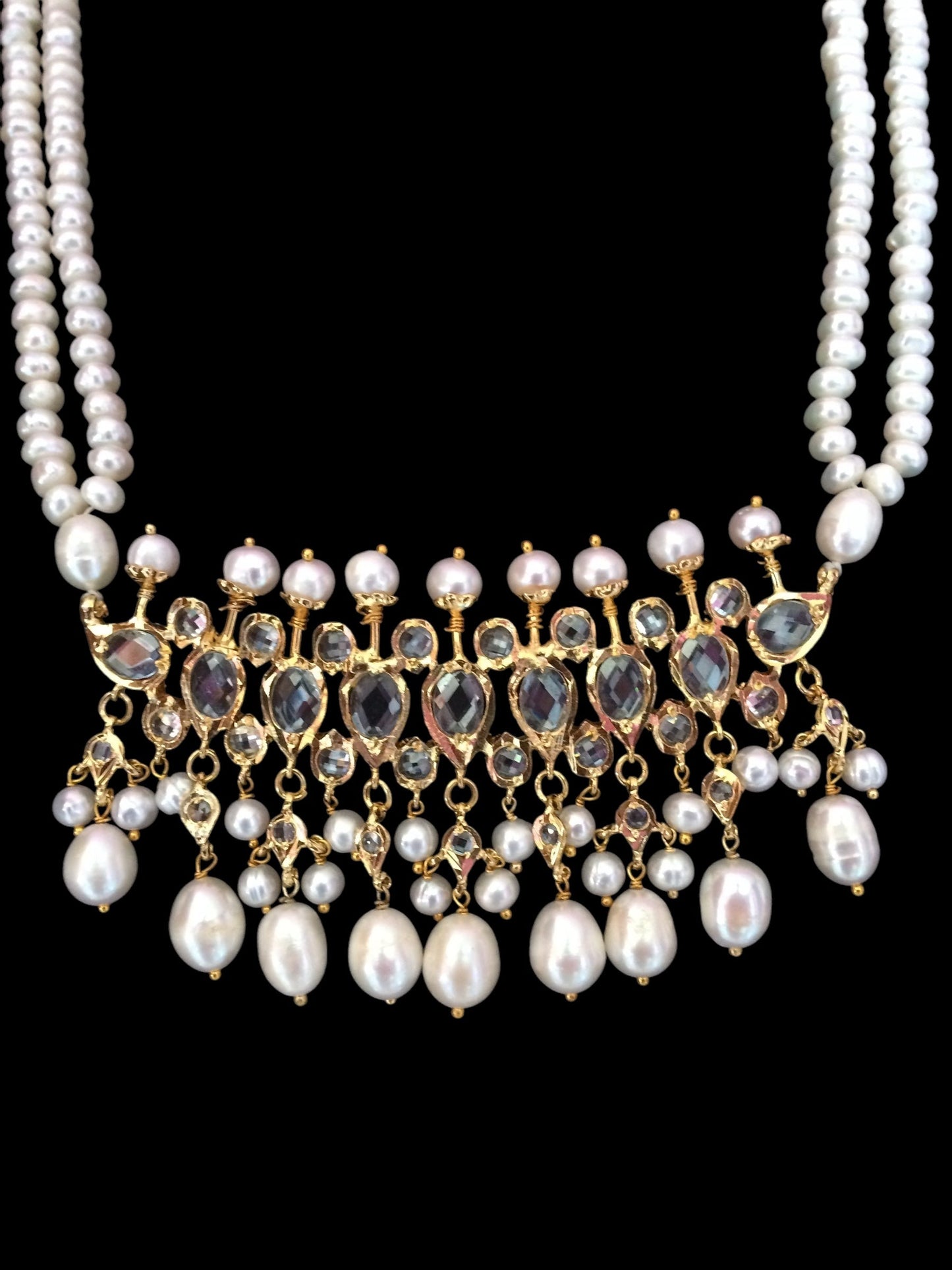 Hyderabadi / Nizami tirmani in fresh water pearls ( SHIPS IN 1 WEEK )