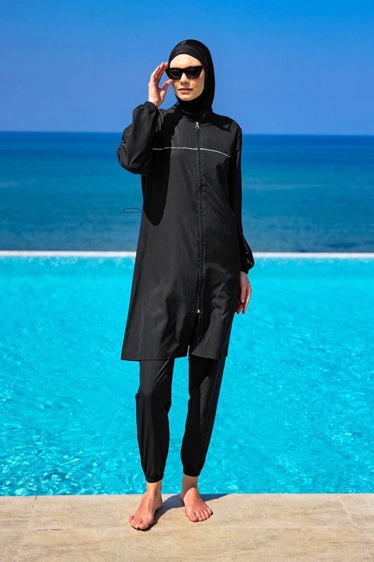 Andalus Black Full Coverage Burkini Set A2501-1