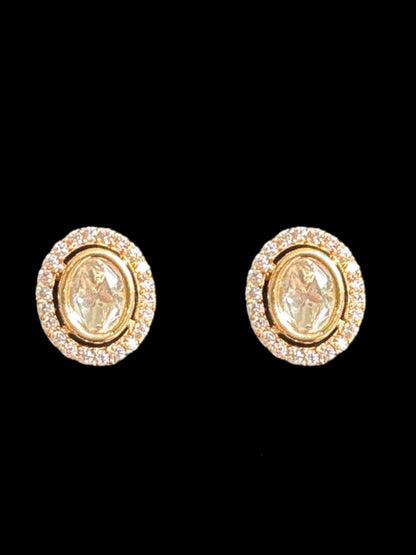 PS474 Polki gold plated pendant set ( READY TO SHIP )