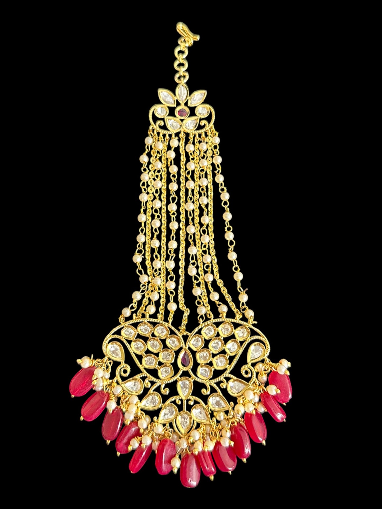 DJHR91 Gold plated high quality Polki jhoomar  ( READY TO SHIP )