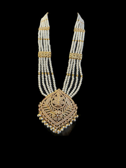 DLN107 Roosa Punjabi rani haar in pearls ( SHIPS IN 4 WEEKS )