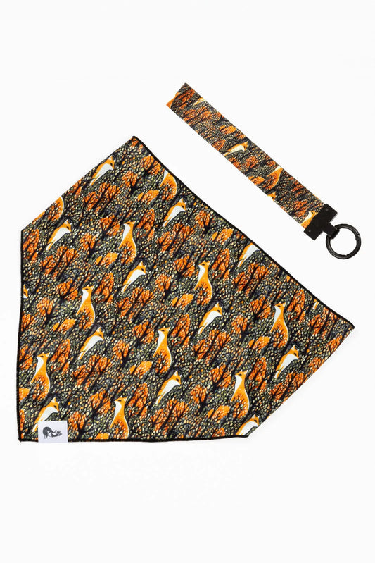 Foxes in Fall Dog Bandana & Matching Keychain
