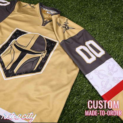 Mando Bounty Hunter Hockey Jersey Sweater (Gold)