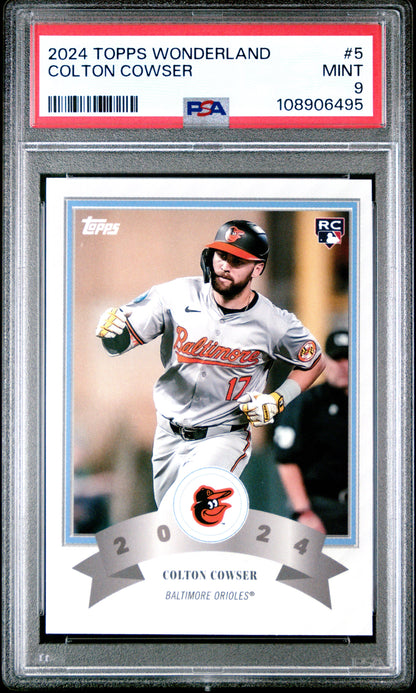 Graded 2024 Topps Wonderland Colton Cowser #5 Rookie RC Baseball Card PSA 9 Mint