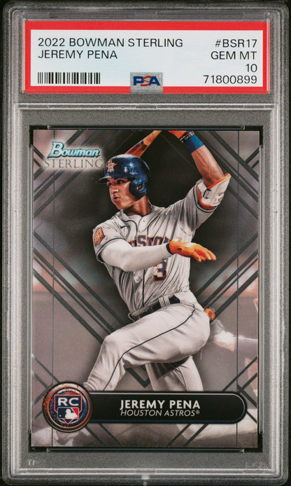 Graded 2022 Topps Bowman Sterling Jeremy Pena #BSR17 Rookie RC Baseball Card PSA 10 Gem Mint