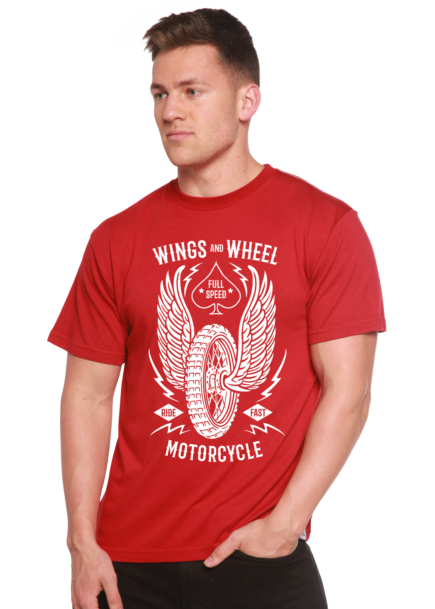 Wings And Wheel Spun Bamboo® Men's Bamboo Viscose/Organic Cotton Short Sleeve Graphic T-Shirt