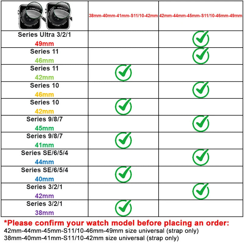 Strap For Apple Watch Band Series 11/10/9/8/7/6/5/4/ SE / Ultra 1/2/3