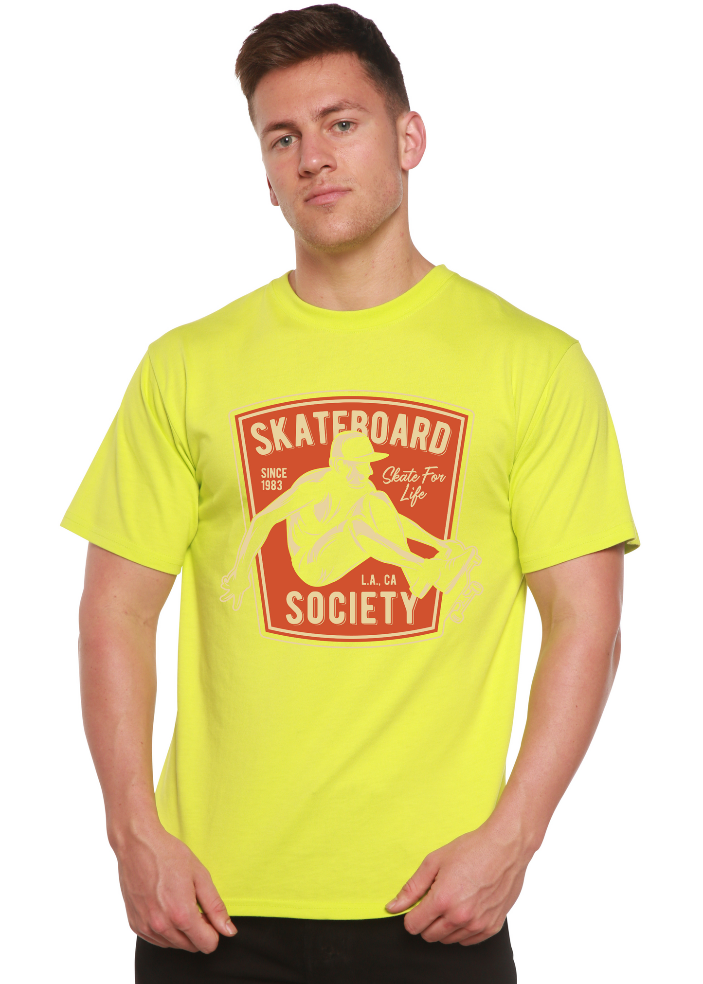Skateboard Society Men's Bamboo Viscose/Organic Cotton Short Sleeve Graphic T-Shirt