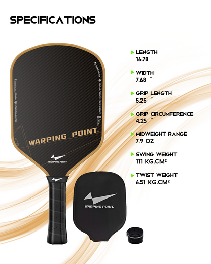 Aether Hybrid Pickleball Paddle Kevlar Carbon Fiber 16mm - Power & Control