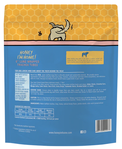 Honey Dog Buffalo Trachea Lung 6" (3pk)