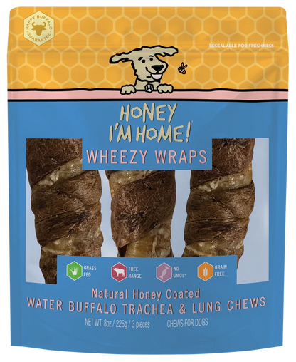 Honey Dog Buffalo Trachea Lung 6" (3pk)