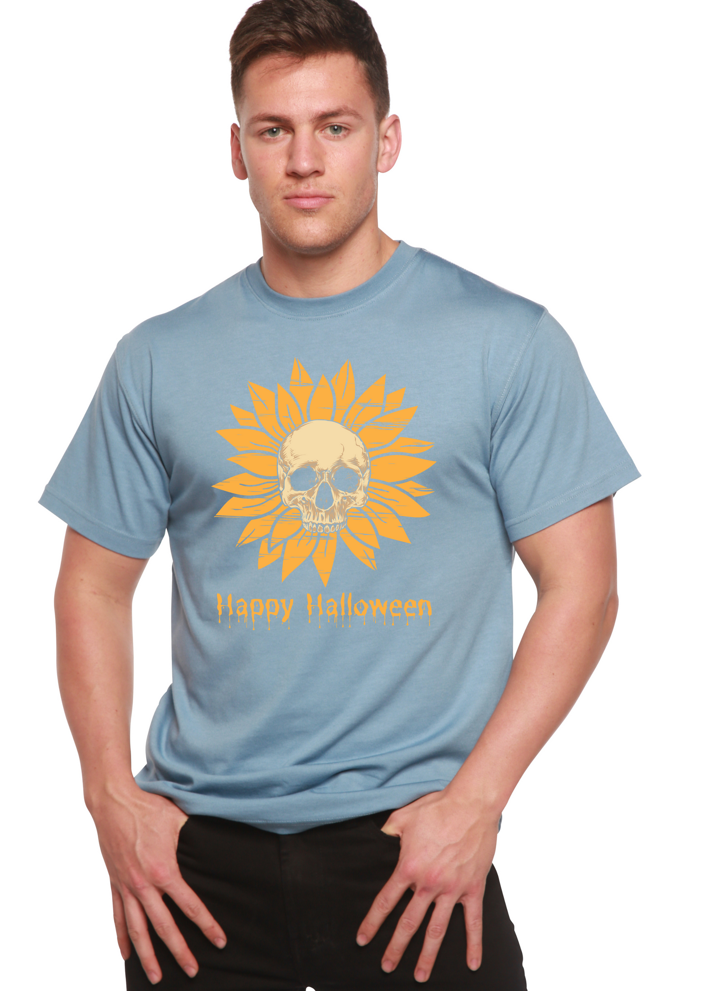 Happy Halloween Day Men's Bamboo Viscose/Organic Cotton Short Sleeve Graphic T-Shirt