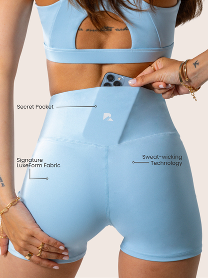 LuxeForm Sculpting Shorts Baby Blue