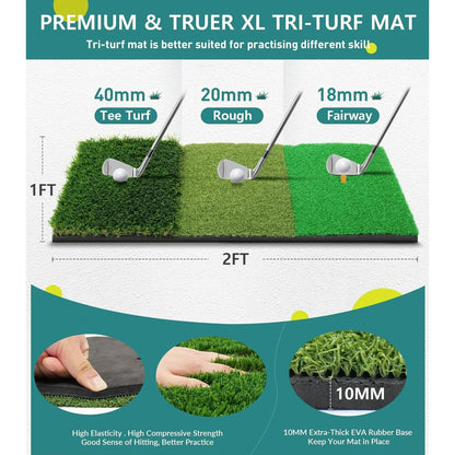 10x7FT Golf Practice Net with Mat & Target – Backyard Driving & Chipping Aid