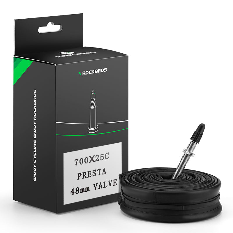 ROCKBROS 700X23/25/28/35C Road Bike Inner Tube 48mm Presta/Schrader Valve High Self Sealing Butyl Rubber