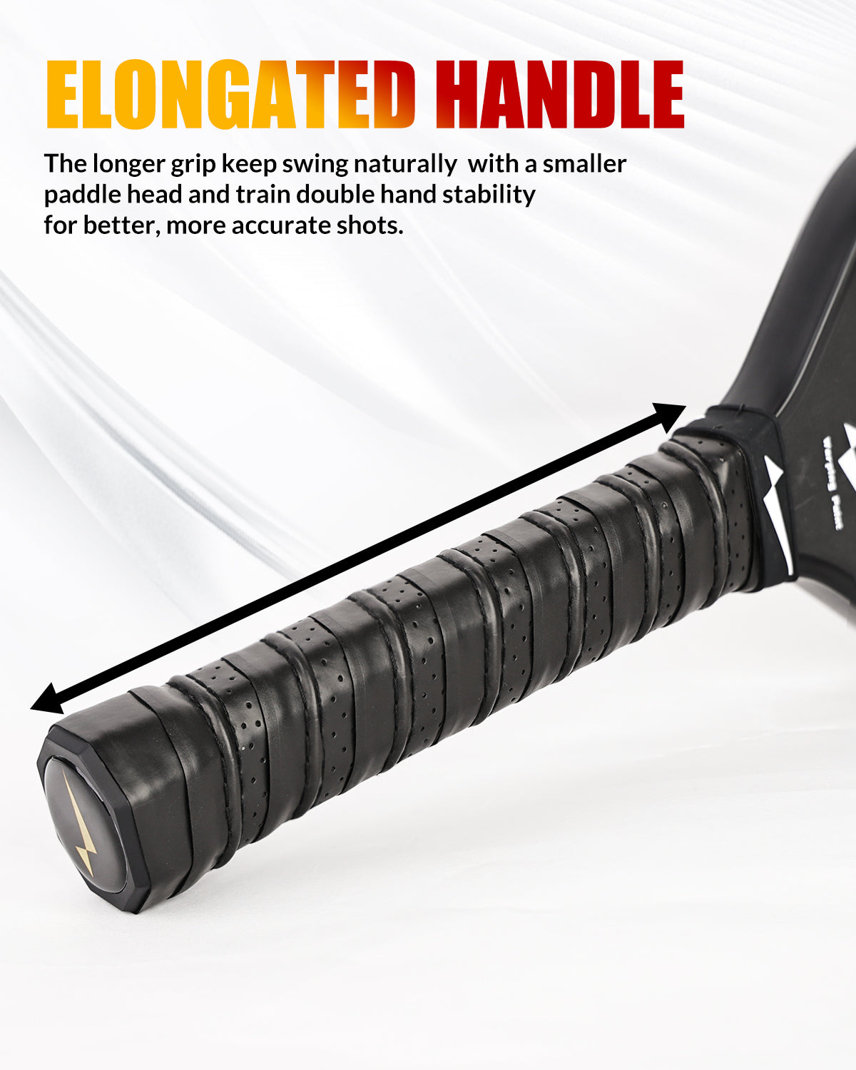 Pickleball Training Paddle 16mm - Carbon Fiber Surface & Cushioned Grip for Spin & Control