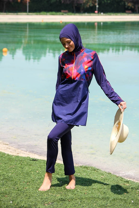 Woven Navy Burkini Modest Swimwear M2269
