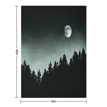 Under Moonlight  Kiwi Melon Collie Lassie Vibes In A Fairytale Forest With Cascadia Trees In Magic Moonlight Throw Blanket