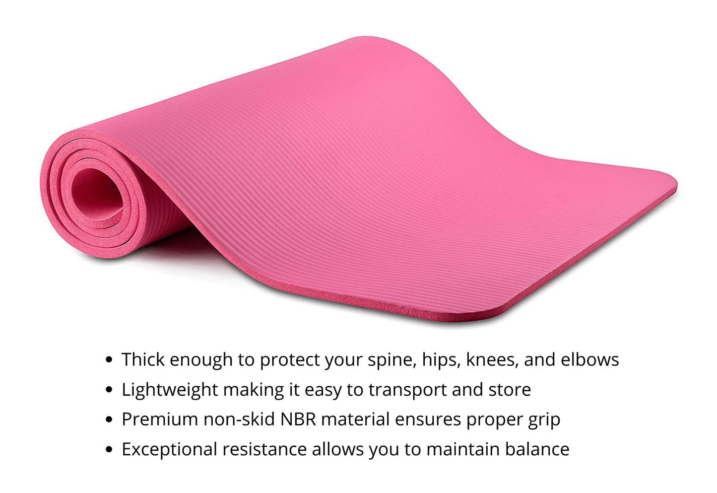 JupiterGear Thick Yoga and Pilates Exercise Mat with Carrying Strap