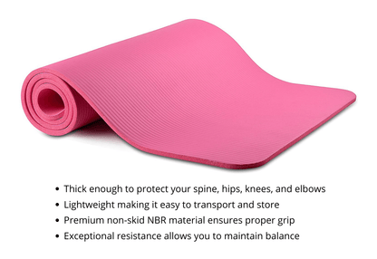 JupiterGear Thick Yoga and Pilates Exercise Mat with Carrying Strap